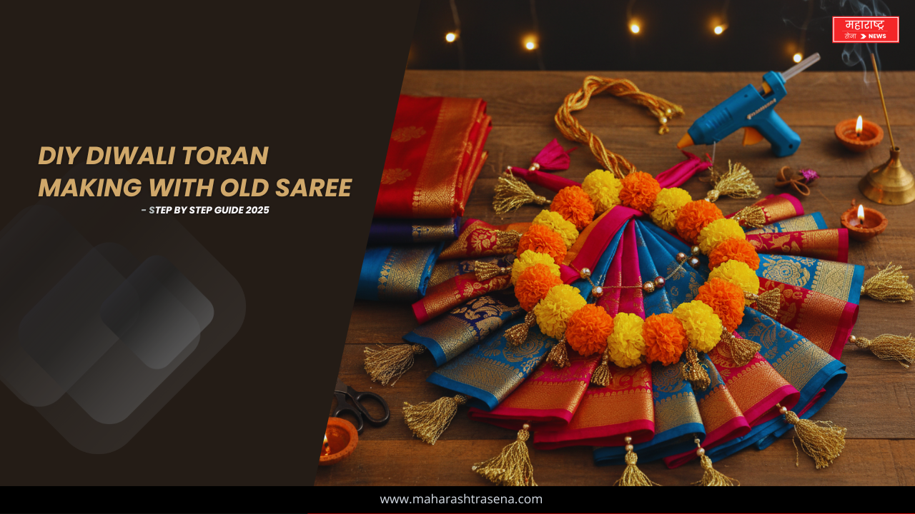 DIY Diwali toran making with old saree